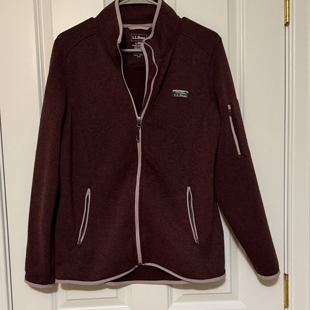 L.L. Bean Burgundy Fleece Jacket